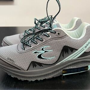 Goefry Women's Athletic Shoes in Gray and Teal